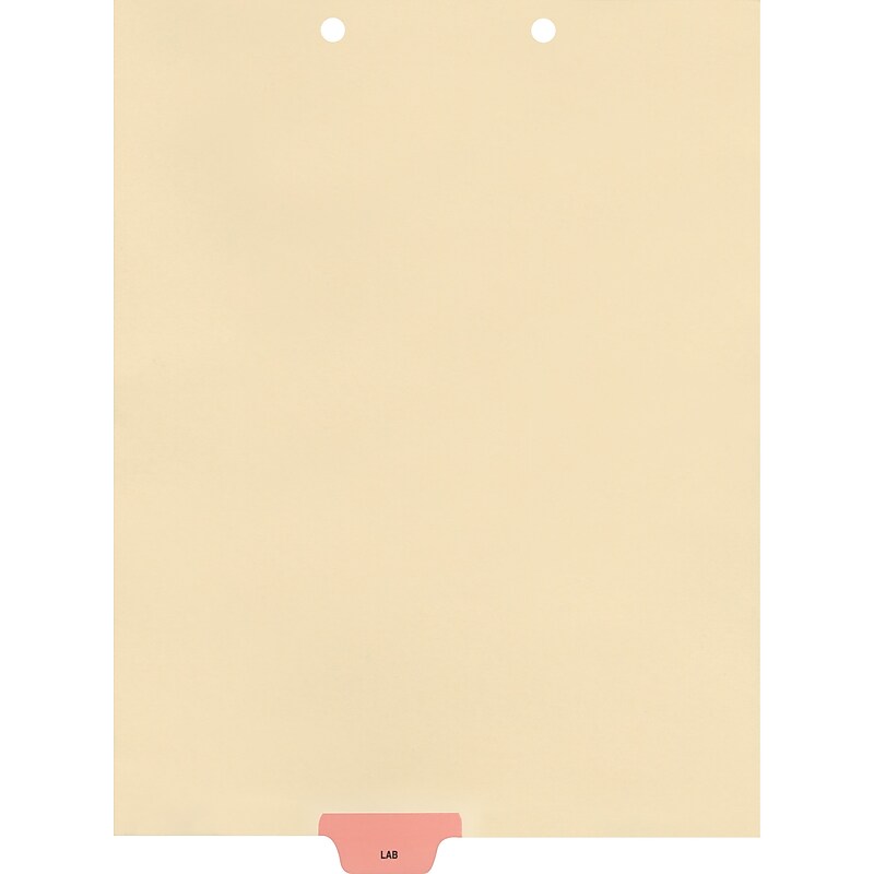 Medical Arts Press® Position 3 Colored End-Tab Chart Dividers, Lab, Pink image 1