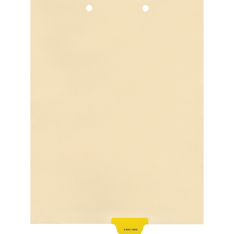 Medical Arts Press® Position 4 Colored End-Tab Chart Dividers, X-Ray/EKG, Lt. Yellow image 1