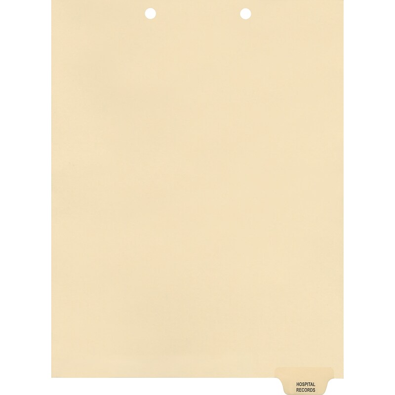 Medical Arts Press® Position 6 Colored End-Tab Chart Dividers, Hospital Records, Clear image 1