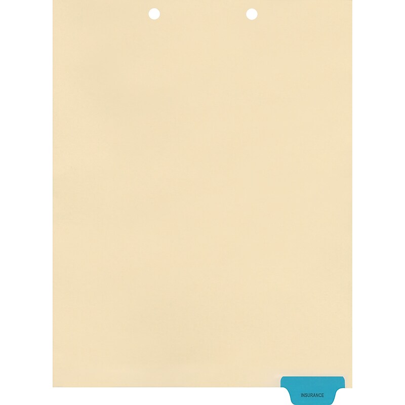 Medical Arts Press® Position 6 Colored End-Tab Chart Dividers, Insurance, Med. Blue image 1