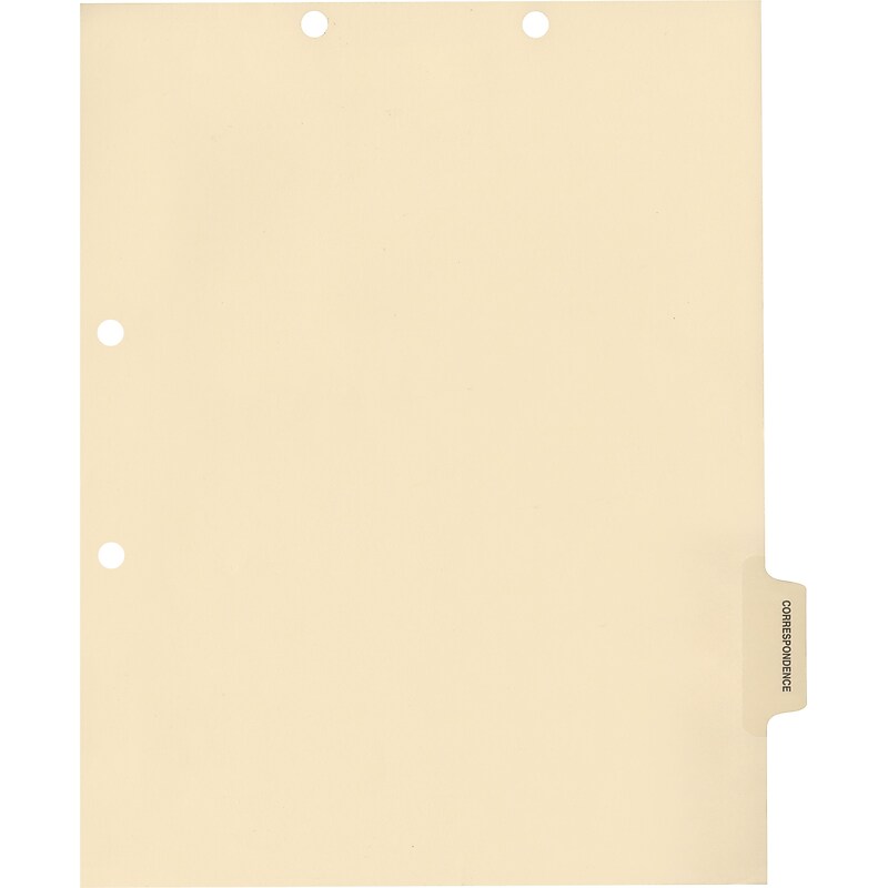 Medical Arts Press® Position 5 Colored Side-Tab Chart Dividers, Correspondence, Clear image 1