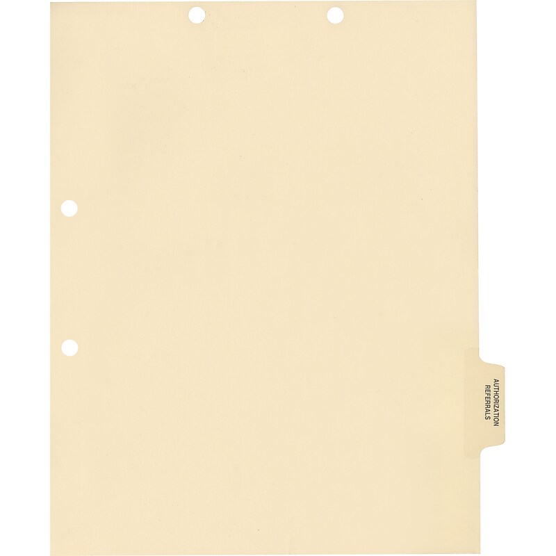 Medical Arts Press® Position 5 Colored Side-Tab Chart Dividers, Authorization/Referrals, Clear image 1