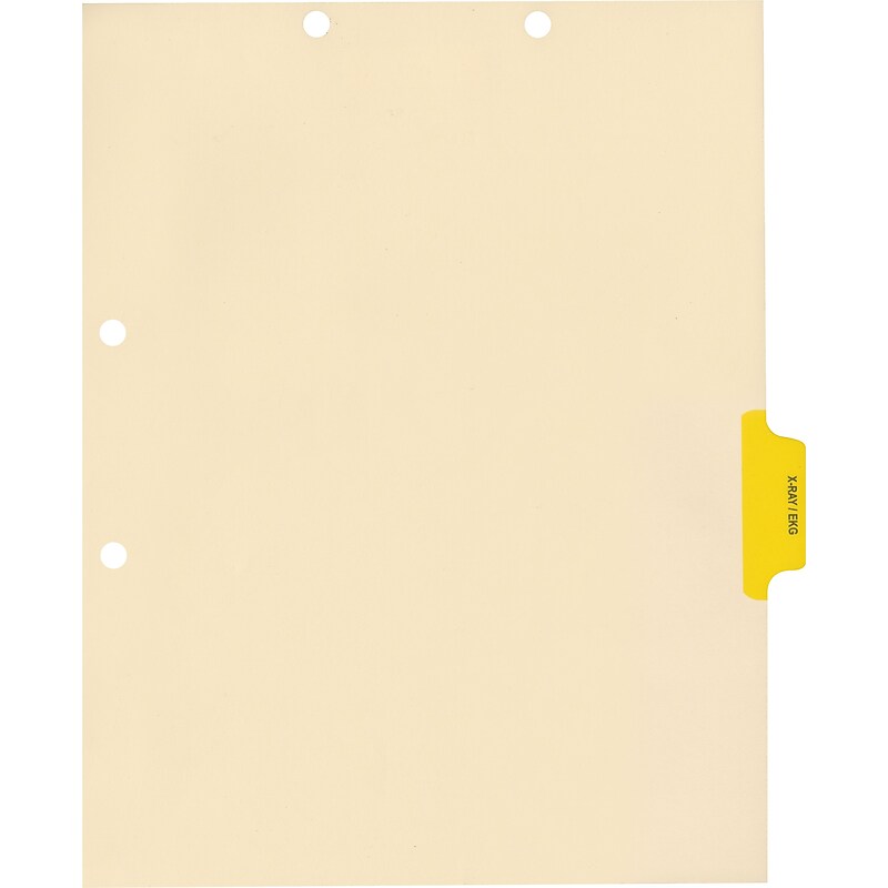 Medical Arts Press® Position 4 Colored Side-Tab Chart Dividers, X-Ray/EKG, Lt. Yellow image 1