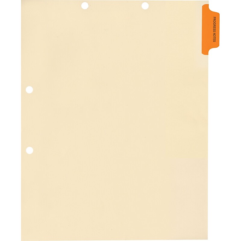 Medical Arts Press® Position 1 Colored Side-Tab Chart Dividers, Progress Notes, Orange image 1