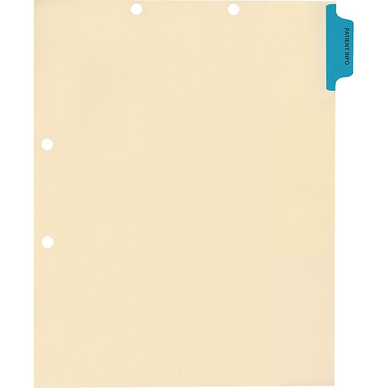 Medical Arts Press® Position 1 Colored Side-Tab Chart Dividers, Patient Info., Med. Blue image 1