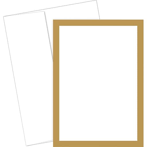 Great Papers® Metallic Gold Border Flat Card Invitation and Envelopes