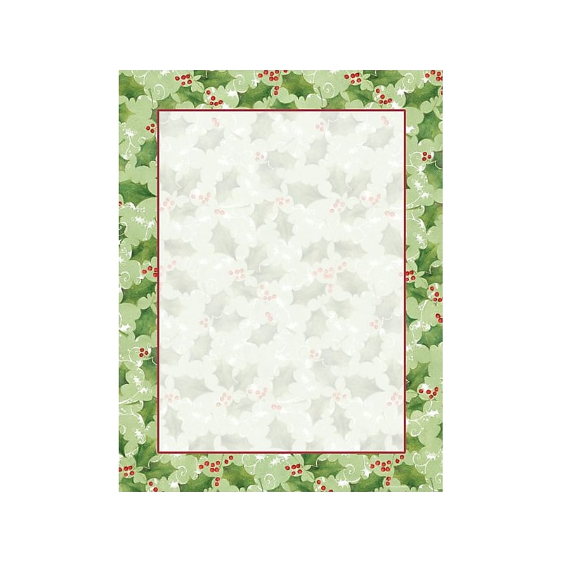 Great Papers! Holiday Stationery Jolly Holly, 80/Pack (2011610) image 1