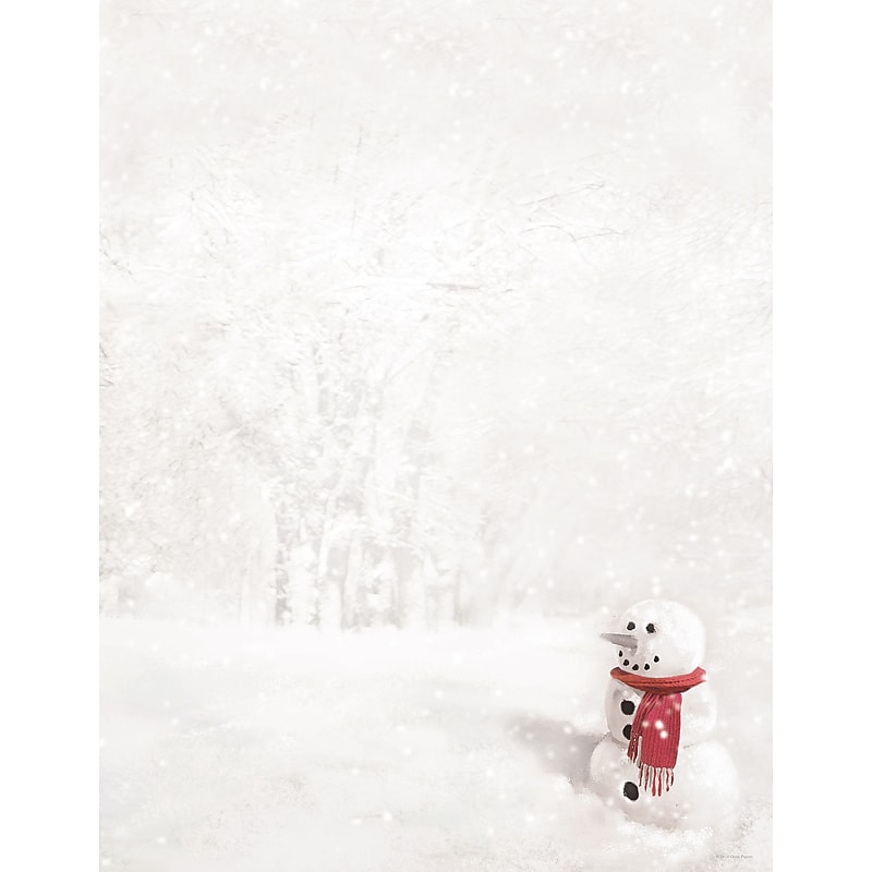 Great Papers Holiday Stationery Snowman In Red Scarf, 80/Count (2011865) image 1