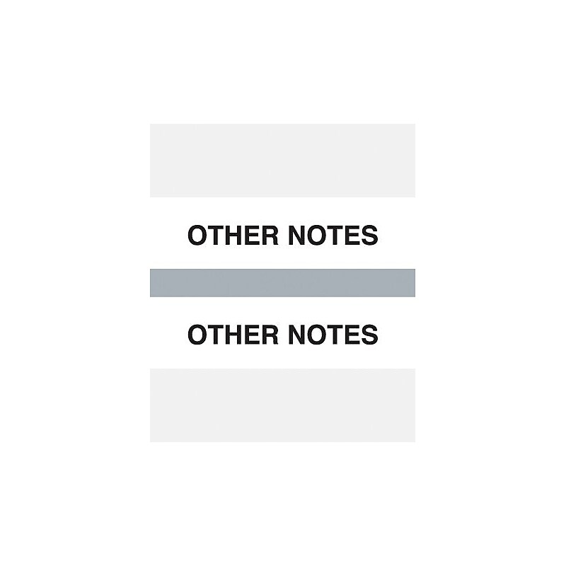 Medical Arts Press® Standard Preprinted Chart Divider Tabs, Other Notes, Gray image 1