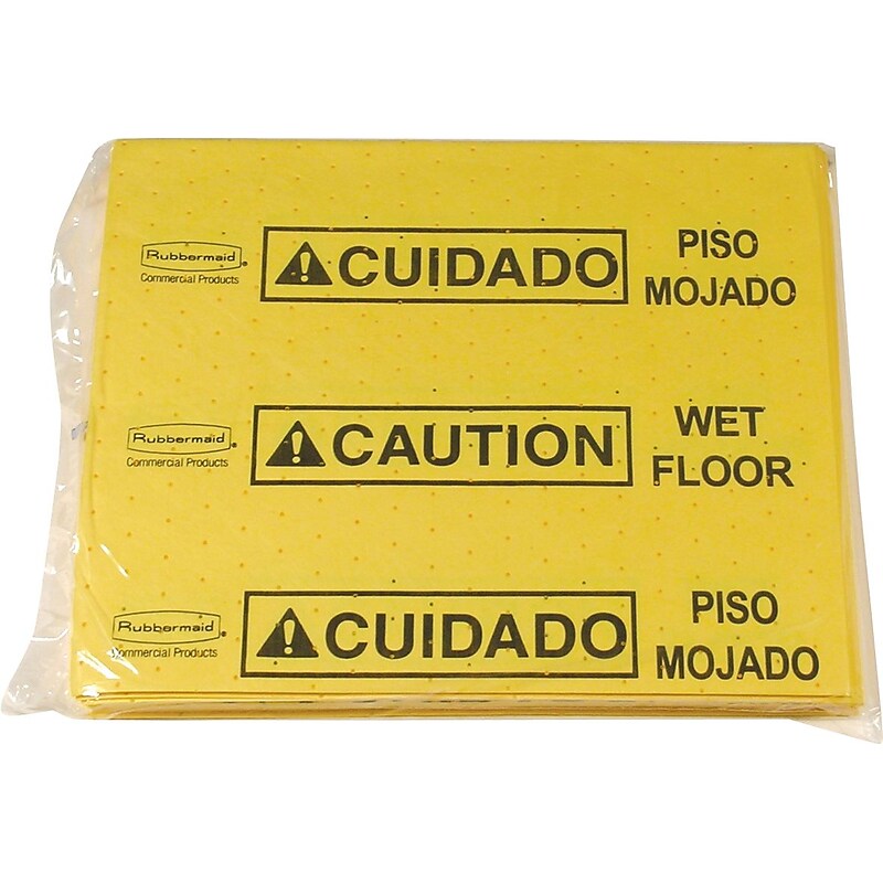 Rubbermaid Over-The-Spill 17.40"L  x 14.90"W Yellow Medium Absorbent Pad, 25/Pack (FG425300YEL) image 1