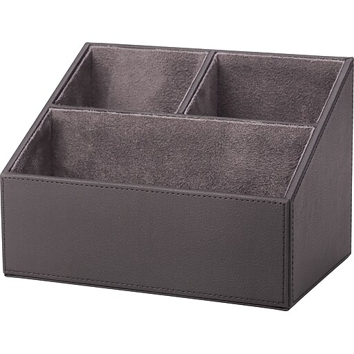 Staples Desk Organizer Faux Leather, Black Staples