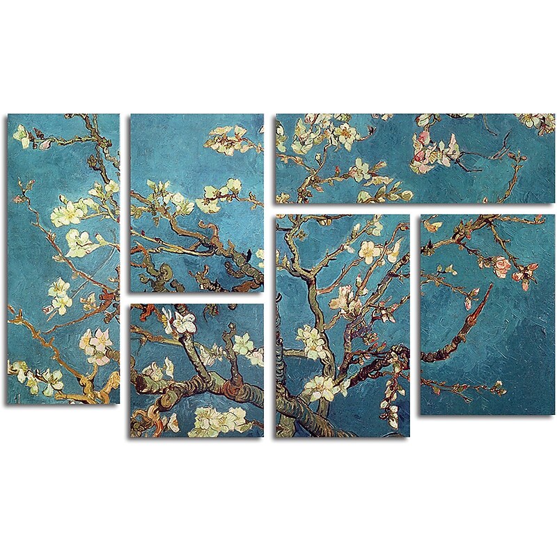 Vincent van Gogh 'Almond Blossoms' Gallery-Wrapped Canvas Art, 6-Panel Set image 1