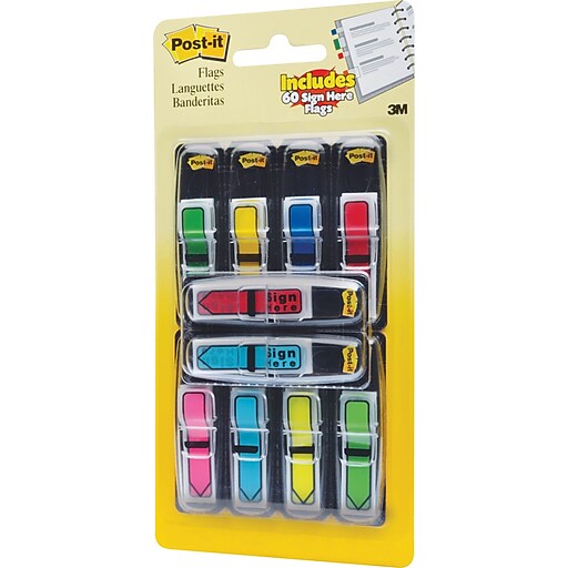 Postit® Arrow Flags, 1/2" , Asst Colors, 24 Flags, 8/Pack, (684VAD2