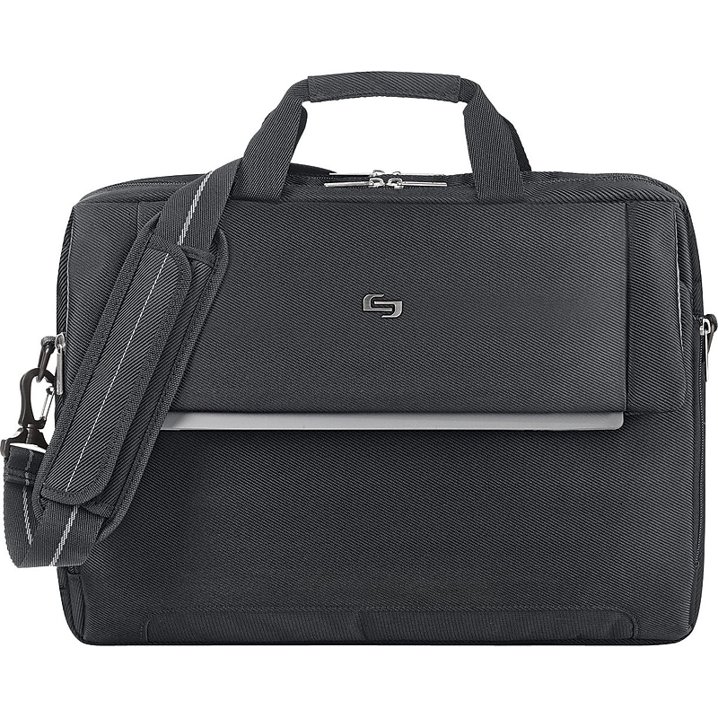 Solo New York Urban Chrysler Polyester Briefcase, Laptop Compatible, Black (LVL330-4) image 1