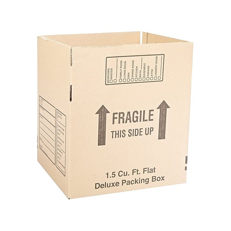 16" x 12" x 12" Deluxe Moving Boxes, Brown, 250/Pallet (161212DPBPL) image 1
