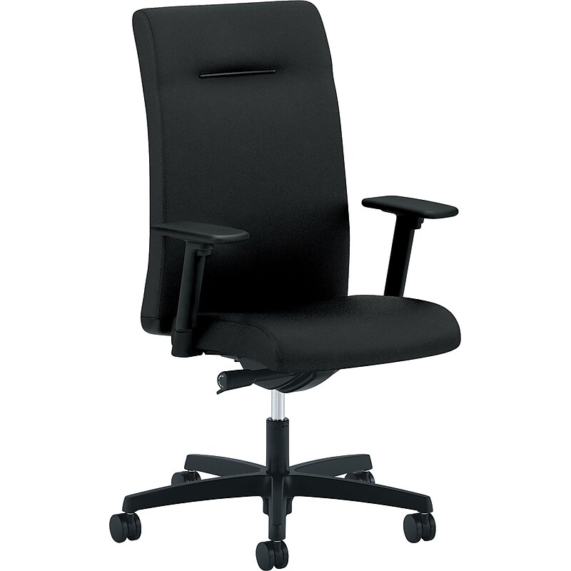 HON Ignition Executive High-Back Chair with Synchro-Tilt and Back Angle, Adjustable Arms, Fabric, Black image 1