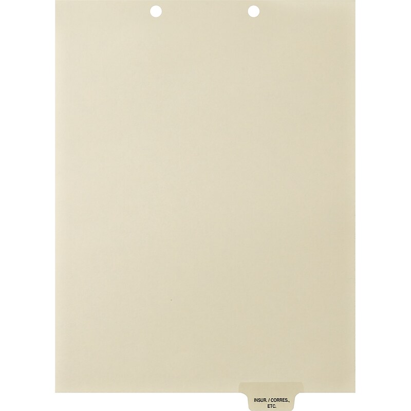 Medical Arts Press® Position 5 Colored End-Tab Chart Dividers, Insur./Corres., Etc., Clear image 1
