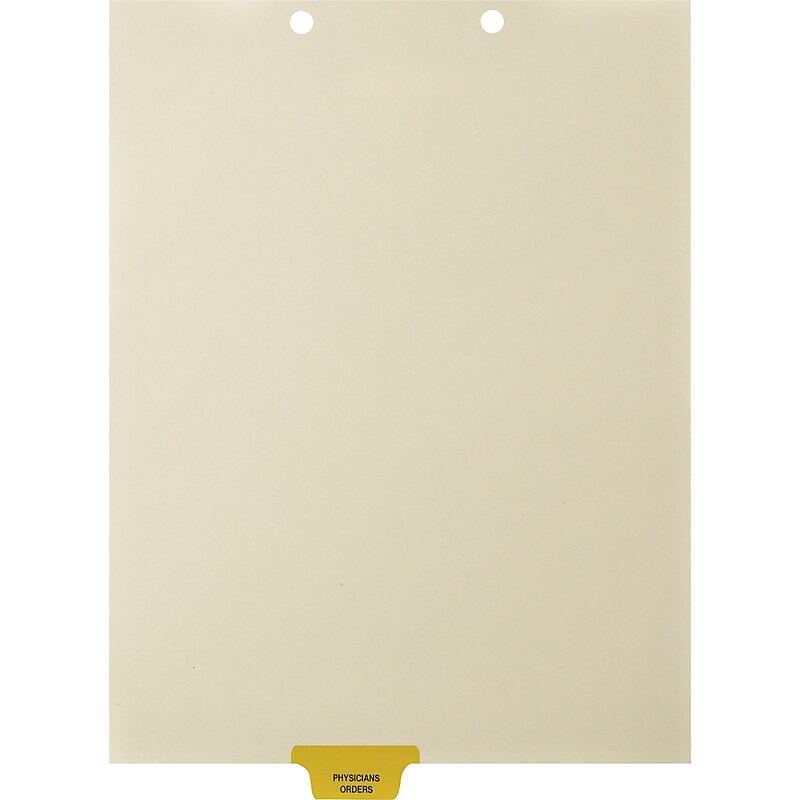 Medical Arts Press® Position 3 Colored End-Tab Chart Dividers, Physicians Orders, Lt. Amber image 1