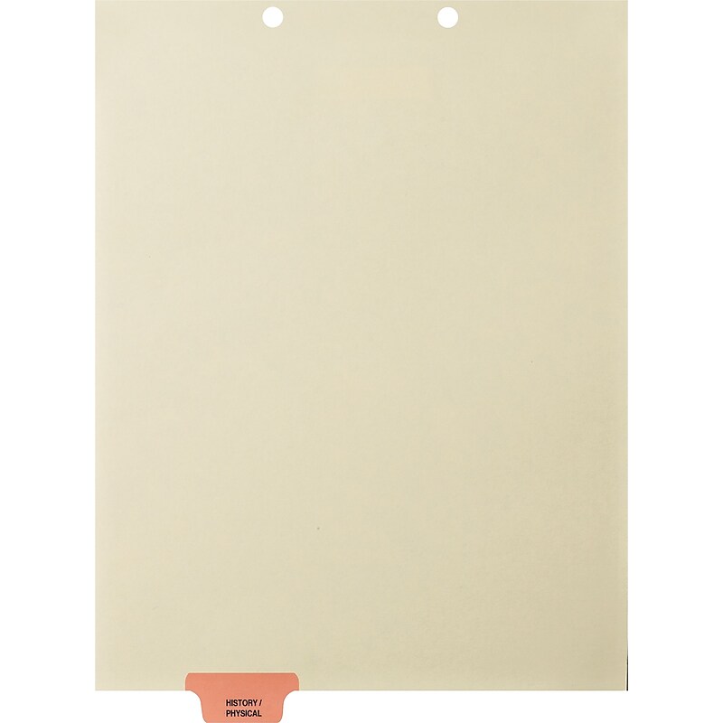 Medical Arts Press® Position 2 Colored End-Tab Chart Dividers, History/Physical, Pink image 1