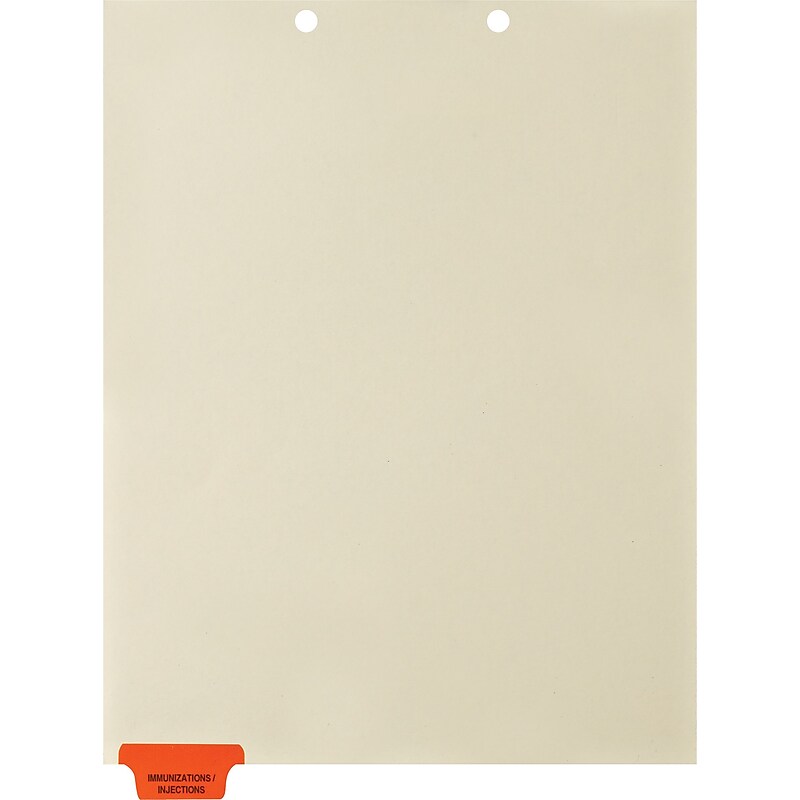 Medical Arts Press® Position 1 Colored End-Tab Chart Dividers, Immunization/Injections, Orange image 1