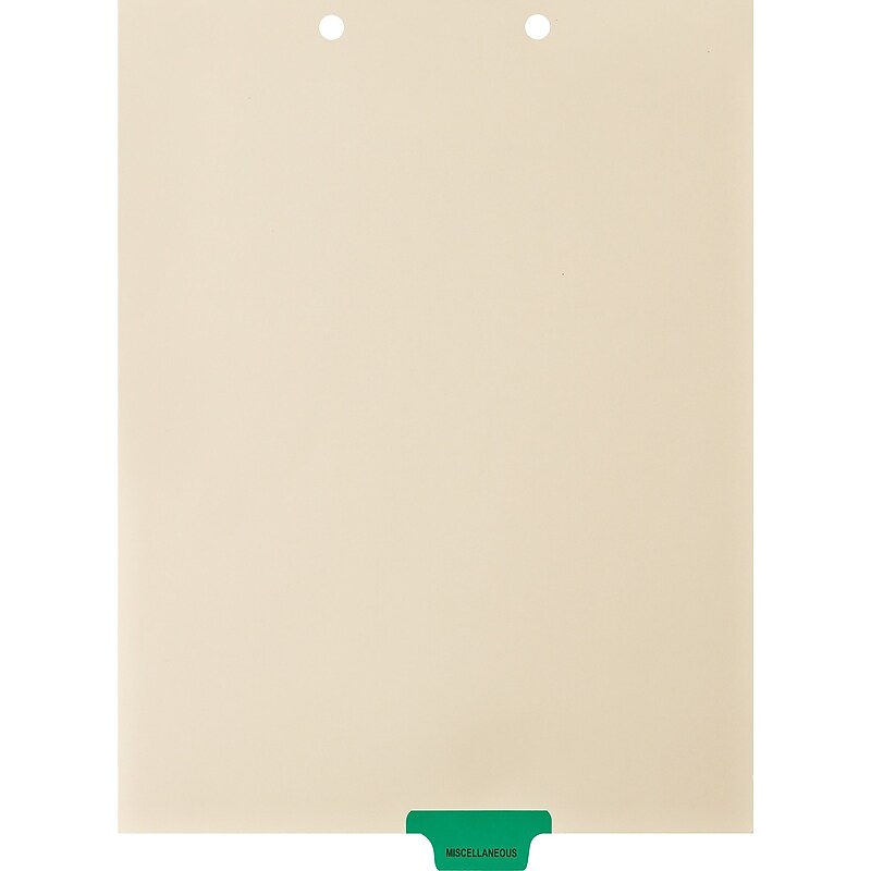 Medical Arts Press® Position 4 Colored End-Tab Chart Dividers, Miscellaneous, Lt. Green image 1