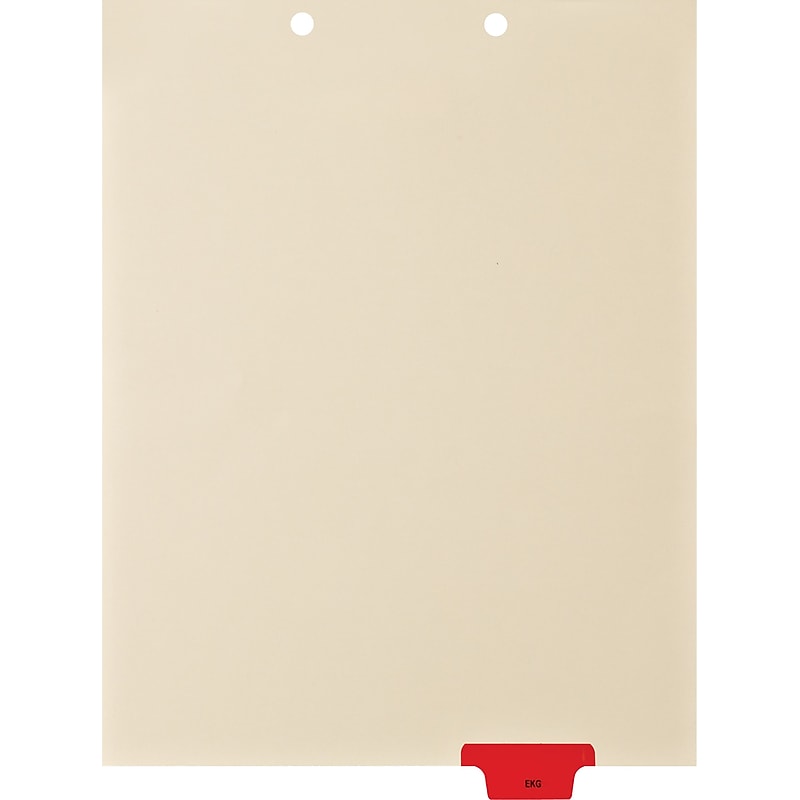 Medical Arts Press® Position 5 Colored End-Tab Chart Dividers, EKG, Red image 1
