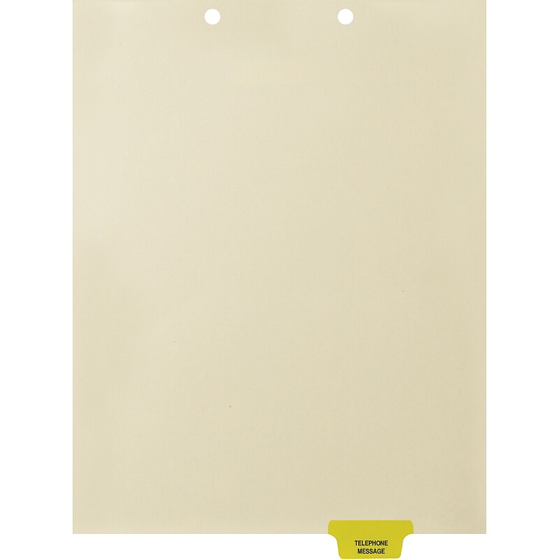 Medical Arts Press® Position 5 Colored End-Tab Chart Dividers, Telephone Message, Lt. Yellow image 1