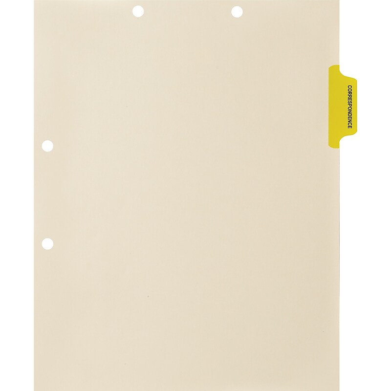 Medical Arts Press® Position 2 Colored Side-Tab Chart Dividers, Correspondence, Lt. Yellow image 1
