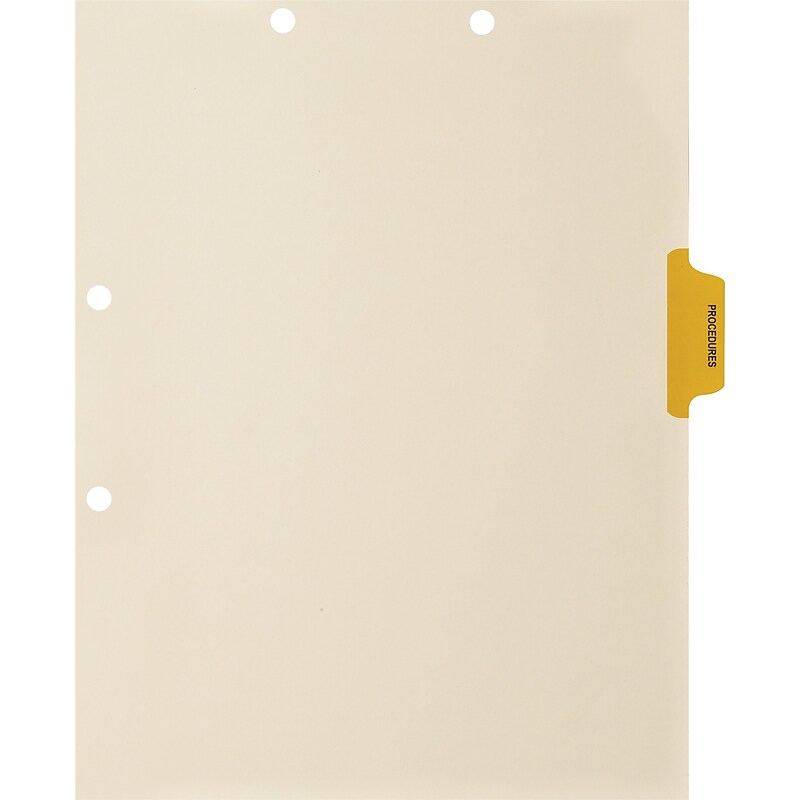 Medical Arts Press® Position 3 Colored Side-Tab Chart Dividers, Procedures, Lt. Amber image 1