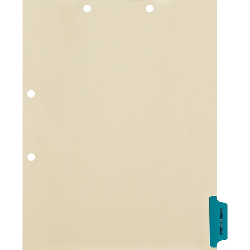 Medical Arts Press® Position 6 Colored Side-Tab Chart Dividers, Correspondence, Med. Blue image 1