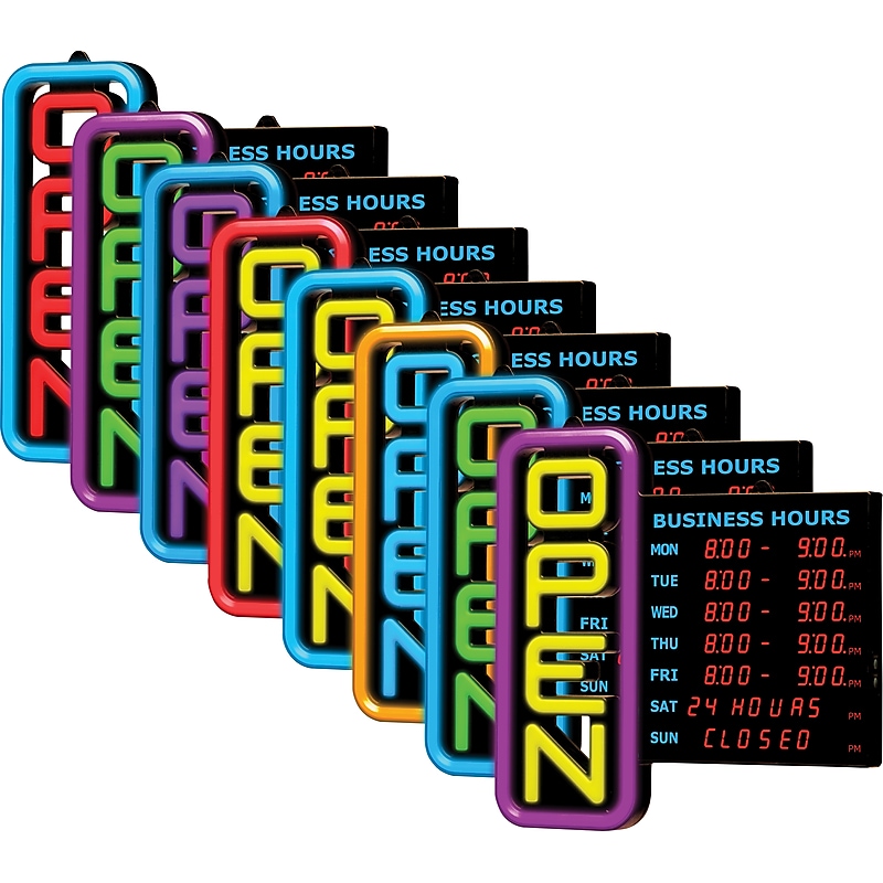 Green Light Innovations Spectrum Horizontal Digital Hours Sign image 1