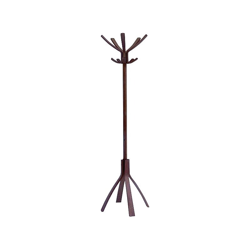 Alba Cafe Wood Coat Stand, Espresso Brown, 71"H x 21 1/2"W x 21 1/2"D image 1