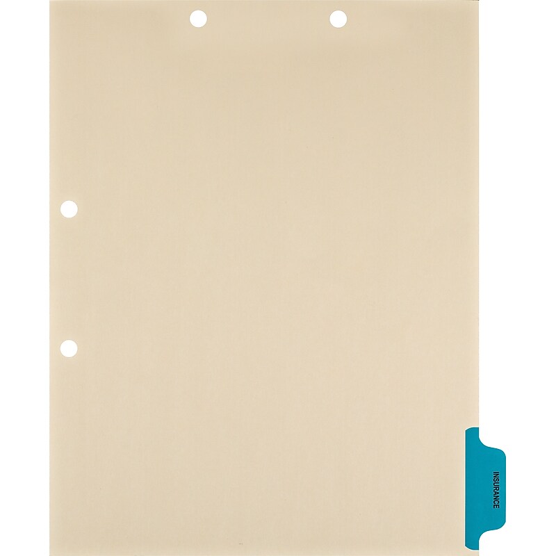 Medical Arts Press® Position 6 Colored Side-Tab Chart Dividers, Insurance, Med. Blue image 1