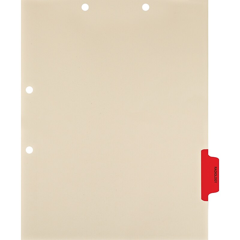 Medical Arts Press® Position 5 Colored Side-Tab Chart Dividers, Radiology, Red image 1