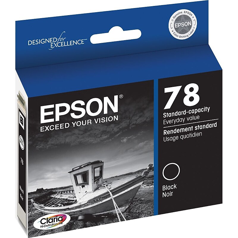 Epson T78 Black Standard Yield Ink Cartridge   (T078120) image 1