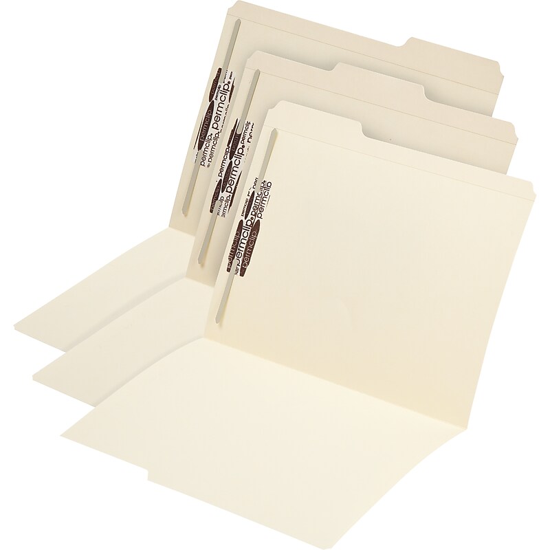 Medical Arts Press Letter Size Top-Tab Manila File Folders; 1/3 Cut, 1 Fastener, 50/Box (31444) image 1