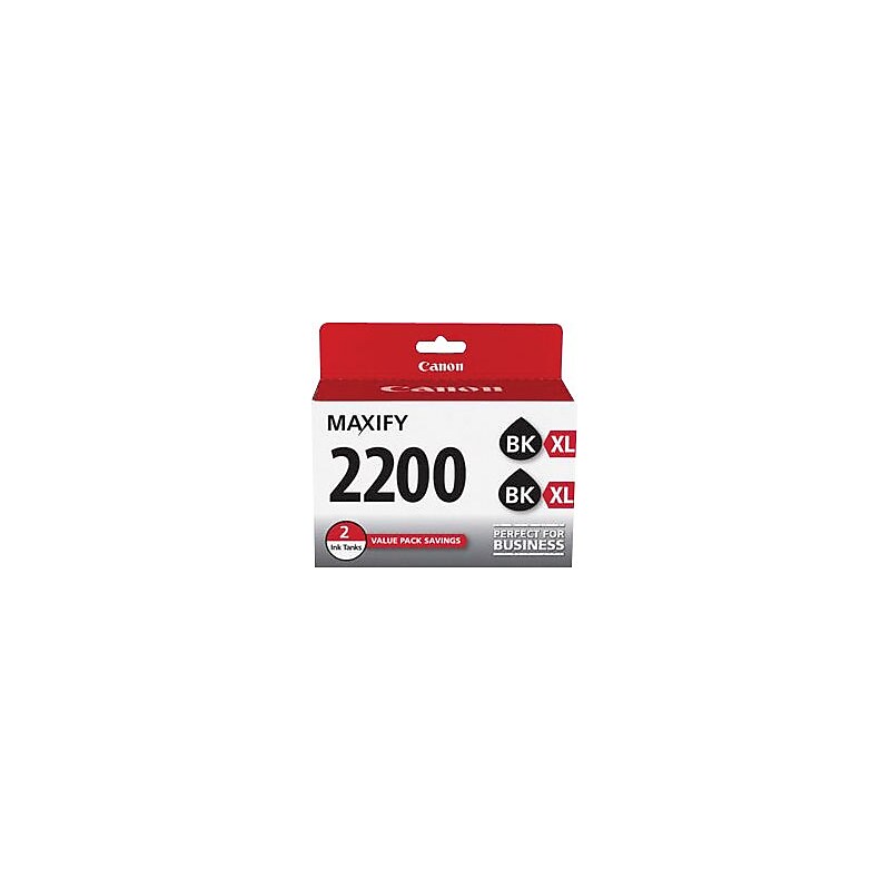 Canon 2200 XL, Black High Yield Ink Cartridge, 2/Pack (9255B006) image 1