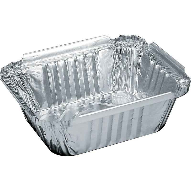 Handi-foil Aluminum Oblong Container, 5.56" x 4.56" x 1.62", 1 lbs., 1000/Carton (HFA205930) image 1