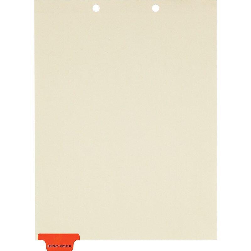 Medical Arts Press® Position 1 Colored End-Tab Chart Dividers, History/Physical, Orange image 1