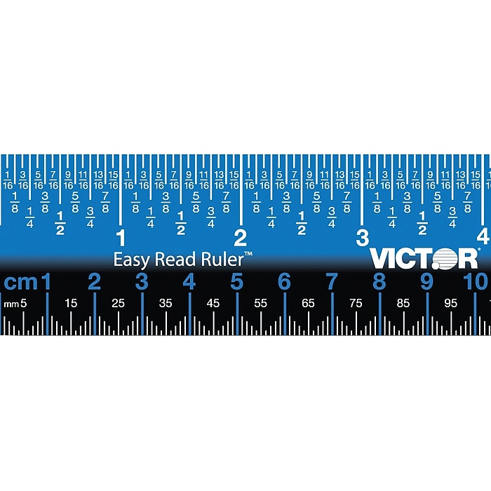 Victor Technology Easy Read Stainless Steel Ruler, Standard/Metric