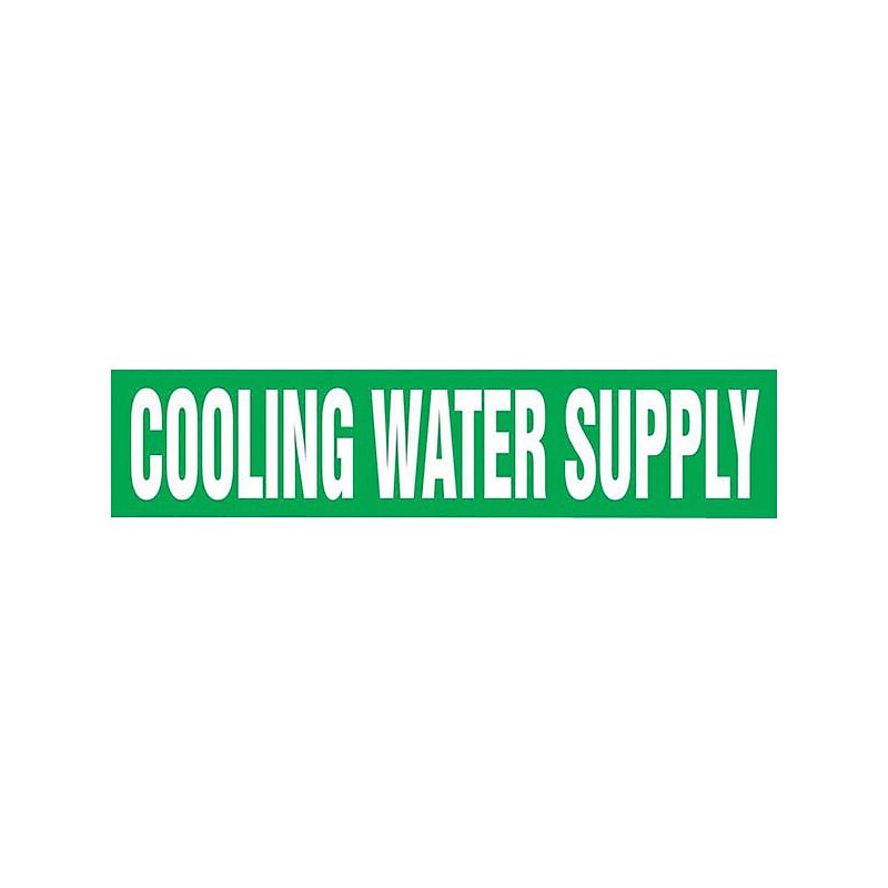 Accuform Snap Tite Pipe Marker, COOLING WATER SUPPLY, 1-1/2" to 2", White/Green (RPK251STB) image 1