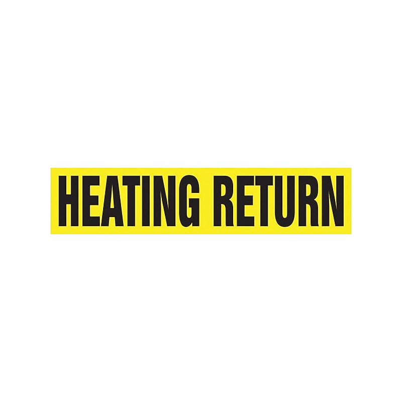 Accuform HEATING RETURN Self Stick Stock Pipe Marker For 1 1/2" - 2"Dia. Pipe, Black/Yellow (RPK387SSB) image 1