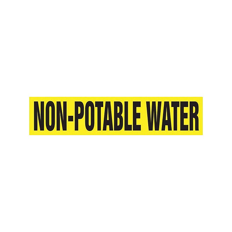 Accuform NON-POTABLE WATER Snap Tite Stock Pipe Marker For 2 1/4" - 3"Dia. Pipe, Black/Yellow (RPK541STC) image 1