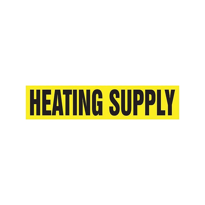 Accuform HEATING SUPPLY Self Stick Stock Pipe Marker For 2 1/2" - 6"Dia. Pipe, Black/Yellow (RPK389SSD) image 1