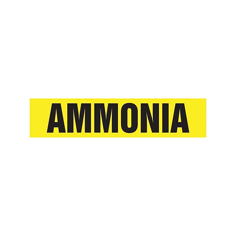 Accuform AMMONIA Self Stick Stock Pipe Marker For 3/4" - 1 1/4"Dia. Pipe, Black/Yellow (RPK137SSA) image 1