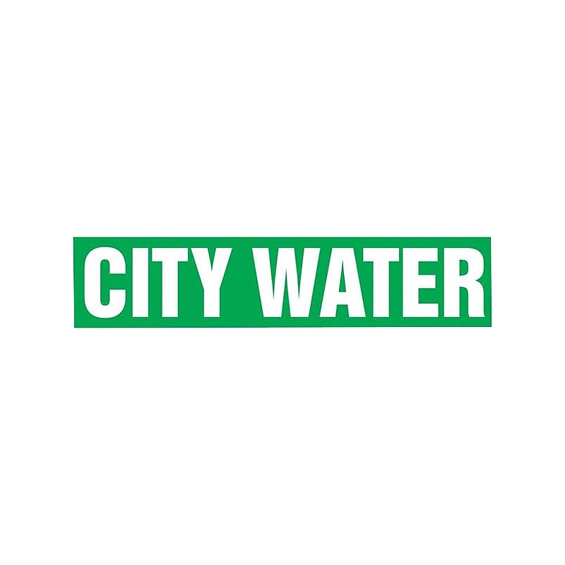 Accuform CITY WATER Snap Tite Stock Pipe Marker For 2 1/4" - 3"Dia. Pipe, White/Green (RPK215STC) image 1