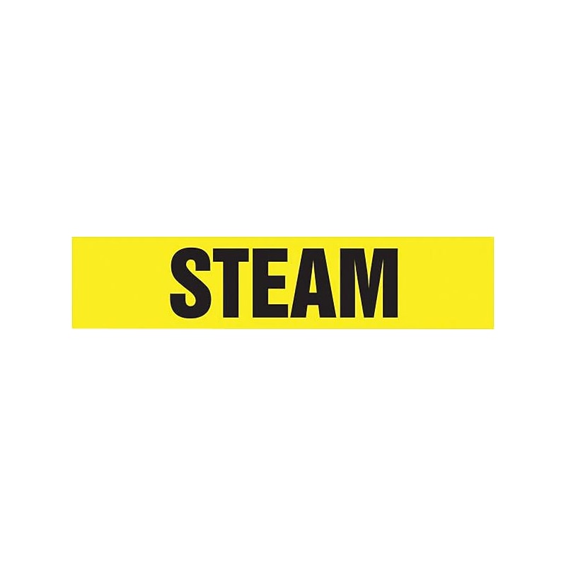 Accuform STEAM Self Stick Stock Pipe Marker For 3/4" - 1 1/4"Dia. Pipe, Black/Yellow (RPK667SSA) image 1