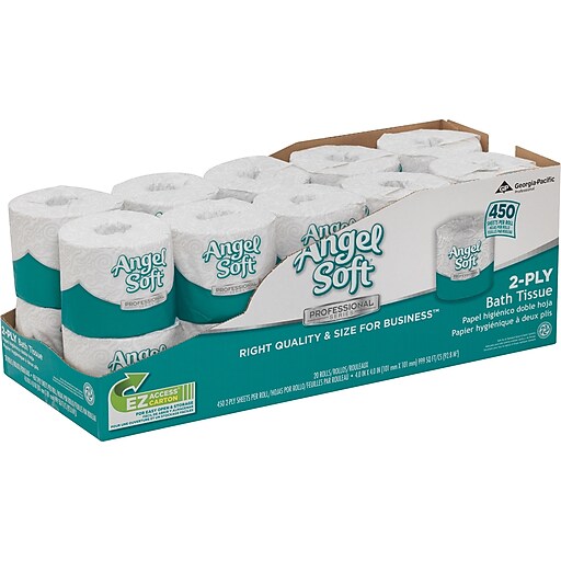 Angel Soft Professional Series 2-Ply Standard Toilet Paper, White, 450 ...