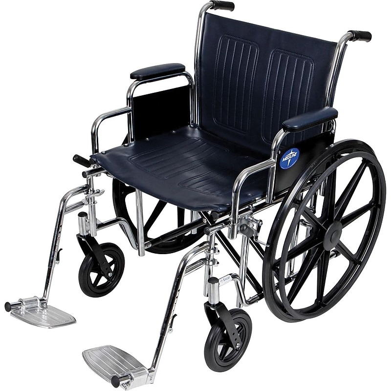 Medline Excel Extra-wide Wheelchairs, Removable Desk Length Arm, Swing Away Leg (MDS806800) image 1