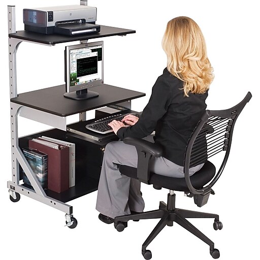 Balt 42551 Alekto Compact Sit & Stand Workstation, Gray Staples